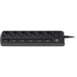 Brennenstuhl 1153110116 prolunghe e multiple 2 m 6 presa(e) AC Interno Nero, Ciabatta Nero, 2 m, 6 presa(e) AC, Interno, IP20, Nero, 16 A