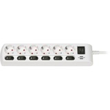 Brennenstuhl 1153110126 prolunghe e multiple 2 m 6 presa(e) AC Interno Bianco, Ciabatta bianco, 2 m, 6 presa(e) AC, Interno, Gestito, IP20, Bianco