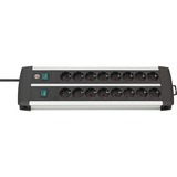 Brennenstuhl 1391000916 prolunghe e multiple 3 m 16 presa(e) AC Interno Nero, Bianco, Ciabatta Nero/Argento, 3 m, 16 presa(e) AC, Interno, Alluminio, Nero, Bianco, 515 mm