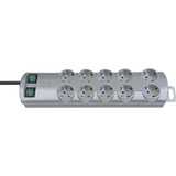 Brennenstuhl BN-PROFF120 Prolunghe elettriche, Ciabatta argento, 2 m, 10 presa(e) AC, Plastica, Argento, 230 V, 50 - 60 Hz