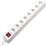 Brennenstuhl Eco-Line + Switch & 1,5 mm² Ø Cable Bianco 8 presa(e) AC 3 m, Ciabatta bianco, 5 mm² Ø Cable, 8 presa(e) AC, Bianco, 3 m