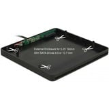 DeLOCK 42604 box per lettore ottico 13,3 cm (5.25") SATA III Nero, Disk enclosure Nero, 13,3 cm (5.25"), SATA III, Initio INIC-3619, 5 Gbit/s, USB, Ogni marca