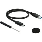 DeLOCK 42610 contenitore di unità di archiviazione Box esterno HDD/SSD Nero 2.5", Disk enclosure Nero, Box esterno HDD/SSD, 2.5", Serial ATA III, 6 Gbit/s, Hot-swap, Nero