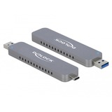 DeLOCK 42616 contenitore di unità di archiviazione Box esterno SSD Argento M.2, Disk enclosure argento, Box esterno SSD, M.2, M.2, 10 Gbit/s, Collegamento del dispositivo USB, Argento