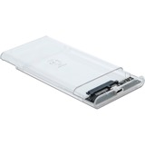 DeLOCK 42617 contenitore di unità di archiviazione Box esterno HDD/SSD Trasparente 2.5", Disk enclosure trasparente, Box esterno HDD/SSD, 2.5", Serial ATA III, 6 Gbit/s, Hot-swap, Trasparente