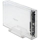 DeLOCK 42623 contenitore di unità di archiviazione Box esterno HDD/SSD Trasparente 2.5/3.5", Disk enclosure trasparente, Box esterno HDD/SSD, 2.5/3.5", Serial ATA III, Hot-swap, Collegamento del dispositivo USB, Trasparente