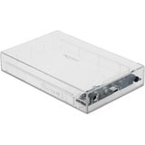 DeLOCK 42623 contenitore di unità di archiviazione Box esterno HDD/SSD Trasparente 2.5/3.5", Disk enclosure trasparente, Box esterno HDD/SSD, 2.5/3.5", Serial ATA III, Hot-swap, Collegamento del dispositivo USB, Trasparente