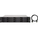 QNAP TL-R1200C-RP contenitore di unità di archiviazione Box esterno HDD/SSD Nero, Grigio 2.5/3.5", Disk enclosure Nero, Box esterno HDD/SSD, 2.5/3.5", Serial ATA III, 6 Gbit/s, Montaggio rack, Nero, Grigio