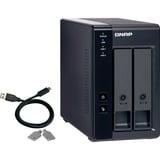 QNAP TR-002 contenitore di unità di archiviazione Box esterno HDD/SSD Nero 2.5/3.5", Disk enclosure Nero, Box esterno HDD/SSD, 2.5/3.5", Seriale ATA II, Serial ATA III, 6 Gbit/s, Hot-swap, Nero