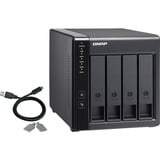 QNAP TR-004 contenitore di unità di archiviazione Box esterno HDD/SSD Nero 2.5/3.5", Disk enclosure Nero, Box esterno HDD/SSD, 2.5/3.5", Seriale ATA II, Serial ATA III, 3 Gbit/s, Hot-swap, Nero