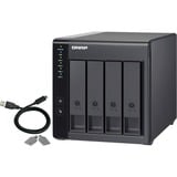 QNAP TR-004 contenitore di unità di archiviazione Box esterno HDD/SSD Nero 2.5/3.5", Disk enclosure Nero, Box esterno HDD/SSD, 2.5/3.5", Seriale ATA II, Serial ATA III, 3 Gbit/s, Hot-swap, Nero