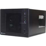 SilverStone SG05-LITE Cubo Nero, Alloggiamento desktop Nero, Cubo, PC, Nero, DTX, mini-ITX, Plastica, Acciaio, Giocare