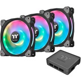 Thermaltake Riing Duo 12 RGB Premium Edition Case per computer Ventilatore 12 cm Nero, Ventola Nero, Ventilatore, 12 cm, 500 Giri/min, 1500 Giri/min, 23,9 dB, 42,45 pdc/min