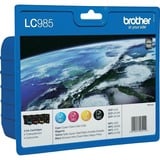 Brother LC985VALBP cartuccia d'inchiostro 4 pz Originale Nero, Ciano, Magenta, Giallo Nero, Ciano, Magenta, Giallo, 4 pz, 300 pagine, 260 pagine, Confezione multipla, Vendita al dettaglio
