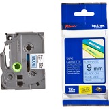 Brother Nastro per etichettatura 9mm, Nastro di scrittura Nero su blu, TZe, Nero, Trasferimento termico, Filippine, 5 anno/i
