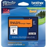 Brother TZE-B51 nastro per etichettatrice Nero su arancione fluorescente, Nastro di scrittura Nero su arancione fluorescente, TZe, Grigio, Trasferimento termico, Cina, 5 anno/i