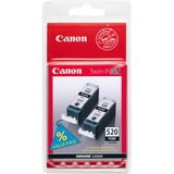 Canon Cartuccia d'inchiostro nero PGI-520BK (confezione doppia) Nero, Inchiostro a base di pigmento, 2 pz, Confezione multipla