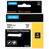 Dymo Rhino Etichette in poliestere permanenti industriali | 9 mm x 3,5 m | Stampa nera su bianco | Autoadesive | per LabelManager e Rhino Label Makers, Nastro di scrittura 5 m | Stampa nera su bianco | Autoadesive | per LabelManager e Rhino Label Makers, Nero su bianco, Multicolore, Poliestere, -40 - 150 °C, UL 969, DYMO