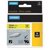 Dymo Rhino Industrial Tubi per etichette termorestringenti per cavi | 19 mm x 1,5 m | Stampa nera su giallo | per stampanti di etichette Rhino, Nastri termorestringenti  5 m | Stampa nera su giallo | per stampanti di etichette Rhino, Nero su giallo, Multicolore, -55 - 135 °C, UL 224, MIL-STD-202G, MIL-81531, SAE-DTL 23053/5 (1, 3), DYMO, Rhino