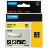 Dymo Rhino etichette industriali in vinile autoadesive | rotolo da 12 mm x 5,5 m | stampa nera su giallo, Nastro di scrittura 5 m | stampa nera su giallo, Nero su giallo, Multicolore, Vinile, -40 - 80 °C, UL 969, DYMO