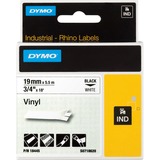 Dymo Rhino etichette industriali in vinile autoadesive | rotolo da 19 mm x 5,5 m | stampa nera su bianco, Nastro di scrittura 5 m | stampa nera su bianco, D1, Bianco, Vinile, Belgio, 5,5 m, 1 pz