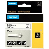 Dymo Rhino etichette industriali in vinile autoadesive | rotolo da 9 mm x 5,5 m | stampa nera su bianco, Nastro di scrittura 5 m | stampa nera su bianco, Nero su bianco, Multicolore, Vinile, -40 - 80 °C, UL 969, DYMO