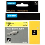 Dymo Rhino etichette industriali tubolari termoretraibili | 6 mm x 1,5 m | nero su giallo, Nastri termorestringenti  5 m | nero su giallo, D1, Belgio, 1,5 m, 1 pz, 34 mm, 87 mm