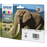 Epson Elephant Multipack 6-colours 24XL Claria Photo HD Ink, Inchiostro Resa elevata (XL), Nero, Ciano, Ciano chiaro, Magenta, Magenta chiaro, Giallo, 10 ml, 8,7 ml, 6 pz, Confezione multipla