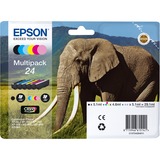 Epson Elephant Multipack 6-colours 24 Claria Photo HD Ink, Inchiostro Resa standard, Nero, Ciano, Ciano chiaro, Magenta, Magenta chiaro, Giallo, 5,1 ml, 4,6 ml, 6 pz, Confezione multipla