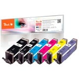 Peach 320676 cartuccia d'inchiostro 6 pz Compatibile Nero, Ciano, Magenta, Nero per foto, Blu foto, Giallo Nero, Ciano, Magenta, Nero per foto, Blu foto, Giallo, 23 ml, 12 ml, 6 pz, Confezione combo