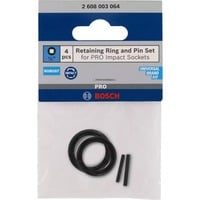 Bosch Set anello di bloccaggio e perno, per bussola PRO Impact 1/4", Backup Nero