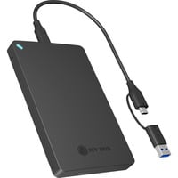 ICY BOX IB-201T-CU31 Box esterno SSD Nero 2.5", Disk enclosure Nero, Box esterno SSD, 2.5", Seriale ATA II, Serial ATA III, 6 Gbit/s, Collegamento del dispositivo USB, Nero