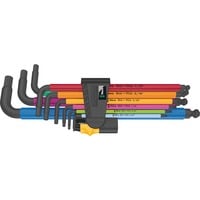 Wera 950/9 Hex-Plus Multicolour Imperial 2 set di chiavi a brugola angolari, Cacciavite Nero