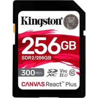 Kingston 256GB Canvas React Plus SDXC UHS-II 300R/260W U3 V90 for Full HD/4K/8K, Scheda di memoria Nero, 256 GB, SD, Classe 10, UHS-II, 300 MB/s, 260 MB/s