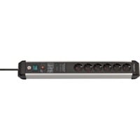 Brennenstuhl Multipresa Premium-Protect-Line 6 vie, Ciabatta Nero/alluminio