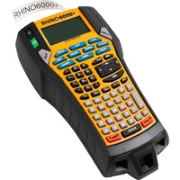 Dymo Rhino 6000+ Etichettatura industriale con custodia | Etichettatrice ricca di funzioni con connessione al PC, Stampa etichette ABC, Termica diretta, Cablato, Giallo