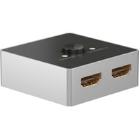 goobay Switch HDMI manuale 2 a 1 (4K @ 60Hz) Nero/Argento