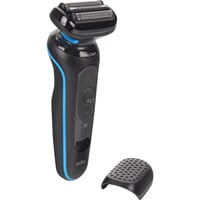 Braun Series 5 52-B1000s Rasoio Nero Nero/Blu, Rasoio, Nero, Pulsanti, Intensivo, Normale, Batteria, 1 h