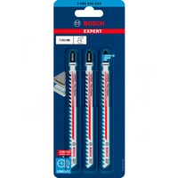 Bosch Expert T 341 HM Lama per seghetto alternativo Carburo 3 pz, Lama per sega Lama per seghetto alternativo, Calcestruzzo cellulare, Pannello in fibra, Carburo, Acciaio inox, 4,3 mm, 8 cm