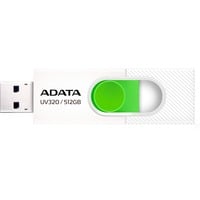 ADATA UV320 unità flash USB 512 GB USB tipo A 3.2 Gen 1 (3.1 Gen 1) Verde, Bianco, Chiavetta USB bianco/Verde, 512 GB, USB tipo A, 3.2 Gen 1 (3.1 Gen 1), 100 MB/s, Lamina di scorrimento, Verde, Bianco