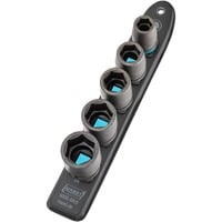 Hazet SmartRail 1/2" set di inserti per avvitatore a percussione e macchina, esagonale, 5 pezzi, chiave combinata   Nero