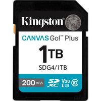 Kingston Canvas Go! Plus 1TB SDXC Canvas Go Plus Gen4 200MB/s C10 UHS-I U3 V30, Scheda di memoria Nero, 1 TB, SDXC, Classe 10, UHS-I, 200 MB/s, 160 MB/s