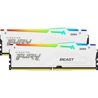 Kingston FURY FURY Beast 32 GB 5600 MT/s DDR5 CL40 DIMM (Kit da 2 moduli) White RGB XMP, Memoria bianco, 32 GB, 2 x 16 GB, DDR5, 288-pin DIMM