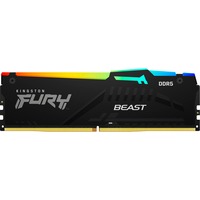 Kingston FURY FURY Beast 32GB 6000MT/s DDR5 CL30 DIMM RGB EXPO, Memoria Nero, 32 GB, 1 x 32 GB, DDR5, 288-pin DIMM, Nero