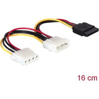 DeLOCK Cavo di alimentazione con connettore a 4 pin > presa SATA a 15 pin + presa Floppy a 4 pin, Cavo a Y 