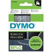Dymo D1 etichette originali | Rotolo da 12 mm x 7 m | stampa bianca su Trasparente | etichette autoadesive per etichettatrice LabelManager | 1 Pezzo, Nastro di scrittura Bianco su trasparente, Poliestere, Belgio, -18 - 90 °C, DYMO, LabelManager, LabelWriter 450 DUO