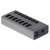 DeLOCK 63669 hub di interfaccia USB 3.2 Gen 1 (3.1 Gen 1) Type-B 5000 Mbit/s Grigio, Hub USB USB 3.2 Gen 1 (3.1 Gen 1) Type-B, USB 3.2 Gen 1 (3.1 Gen 1) Type-A, 5000 Mbit/s, Grigio, Alluminio, 1 m