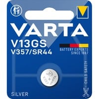 VARTA -V13GS Batterie per uso domestico, Batteria Batteria monouso, SR44, Ossido d'argento (S), 1,55 V, 1 pz, 155 mAh