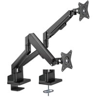 goobay Supporto doppio per monitor con molla a gas, Base per monitor Nero