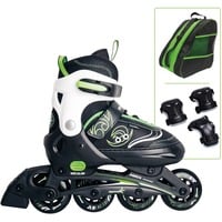 Muuwmi Pattini in linea regolabili per bambini Taglia 33-36 verde/Nero